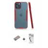 MARSİLYAN™- iPhone 12 Pro Max Kılıf Atlas Asil Serisi - Şeffaf Uv Polymer Nano Ekran Koruyucu + Shine Kamera Lens Koruma Cam - SABE
