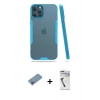 MARSİLYAN™- iPhone 12 Pro Max Kılıf Atlas Asil Serisi - Şeffaf Uv Polymer Nano Ekran Koruyucu + Shine Kamera Lens Koruma Cam - PE