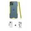 MARSİLYAN™- iPhone 12 Pro Max Kılıf Atlas Asil Serisi - Şeffaf Uv Polymer Nano Ekran Koruyucu + Shine Kamera Lens - LT