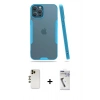MARSİLYAN™- iPhone 12 Pro Max Kılıf Atlas Asil Serisi - Şeffaf Uv Polymer Nano Ekran Koruyucu + Shine Kamera Lens - GD