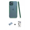 MARSİLYAN™- iPhone 12 Pro Max Kılıf Atlas Asil Serisi - Şeffaf Uv Polymer Nano Ekran Koruyucu + Shine Kamera Lens Koruma Cam - MI