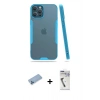 MARSİLYAN™- iPhone 12 Pro Max Kılıf Atlas Asil Serisi - Şeffaf Uv Polymer Nano Ekran Koruyucu + Shine Kamera Lens Koruma Cam - MI