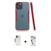 MARSİLYAN™- iPhone 12 Pro Max Kılıf Atlas Asil Serisi - Şeffaf Uv Polymer Nano Ekran Koruyucu + Shine Kamera Lens - GD