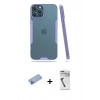 MARSİLYAN™- iPhone 12 Pro Max Kılıf Atlas Asil Serisi - Şeffaf Uv Polymer Nano Ekran Koruyucu + Shine Kamera Lens Koruma Cam - MI