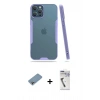 MARSİLYAN™- iPhone 12 Pro Max Kılıf Atlas Asil Serisi - Şeffaf Uv Polymer Nano Ekran Koruyucu + Shine Kamera Lens Koruma Cam - GI