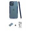 MARSİLYAN™- iPhone 12 Pro Max Kılıf Atlas Asil Serisi - Şeffaf Uv Polymer Nano Ekran Koruyucu + Shine Kamera Lens Koruma Cam - GI