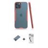MARSİLYAN™- iPhone 12 Pro Max Kılıf Atlas Asil Serisi - Şeffaf Uv Polymer Nano Ekran Koruyucu + Siyah Shine Kamera Lens Koruma Cam
