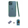MARSİLYAN™- iPhone 12 Pro Max Kılıf Atlas Asil Serisi - Siyah 18D Cam Ekran Koruyucu + Metal Kamera Lens Koruma Cam - GD