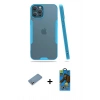 MARSİLYAN™- iPhone 12 Pro Max Kılıf Atlas Asil Serisi - Siyah 18D Cam Ekran Koruyucu + Shine Kamera Lens Koruma Cam - GS
