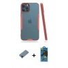 MARSİLYAN™- iPhone 12 Pro Max Kılıf Atlas Asil Serisi - Siyah 18D Cam Ekran Koruyucu + Metal Kamera Lens Koruma Cam - KI
