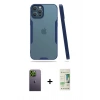 MARSİLYAN™- iPhone 12 Pro Max Kılıf Atlas Asil Serisi - Siyah 20D Premium Cam Ekran Koruyucu + Neon Fosforlu Kamera Lens - YL