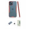 MARSİLYAN™- iPhone 12 Pro Max Kılıf Atlas Asil Serisi - Siyah 20D Premium Cam Ekran Koruyucu + Pembe Shine Kamera Lens Koruma Cam