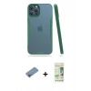 MARSİLYAN™- iPhone 12 Pro Max Kılıf Atlas Asil Serisi - Siyah 20D Premium Cam Ekran Koruyucu + Pembe Shine Kamera Lens Koruma Cam