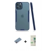 MARSİLYAN™- iPhone 12 Pro Max Kılıf Atlas Asil Serisi - Siyah 20D Premium Cam Ekran Koruyucu + Pembe Shine Kamera Lens Koruma Cam