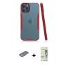 MARSİLYAN™- iPhone 12 Pro Max Kılıf Atlas Asil Serisi - Siyah 20D Premium Cam Ekran Koruyucu + Renkli Kamera Lens Koruma Cam - SI