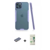 MARSİLYAN™- iPhone 12 Pro Max Kılıf Atlas Asil Serisi - Siyah 20D Premium Cam Ekran Koruyucu + Renkli Kamera Lens Koruma Cam - SI
