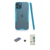 MARSİLYAN™- iPhone 12 Pro Max Kılıf Atlas Asil Serisi - Siyah 20D Premium Cam Ekran Koruyucu + Renkli Kamera Lens Koruma Cam - SI