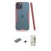 MARSİLYAN™- iPhone 12 Pro Max Kılıf Atlas Asil Serisi - Siyah 20D Premium Cam Ekran Koruyucu + Renkli Kamera Lens Koruma Cam - SI