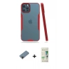 MARSİLYAN™- iPhone 12 Pro Max Kılıf Atlas Asil Serisi - Siyah 20D Premium Cam Ekran Koruyucu + Shine Kamera Lens Koruma Cam - SH