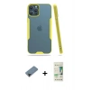 MARSİLYAN™- iPhone 12 Pro Max Kılıf Atlas Asil Serisi - Siyah 20D Premium Cam Ekran Koruyucu + Shine Kamera Lens Koruma Cam - SH