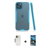 MARSİLYAN™- iPhone 12 Pro Max Kılıf Atlas Asil Serisi - Siyah 34D Izgaralı Cam + Shine Kamera Lens - GD