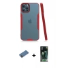 MARSİLYAN™- iPhone 12 Pro Max Kılıf Atlas Asil Serisi - Siyah 360 Mat Full Body Arka Koruyucu + Shine Kamera Lens Koruma Cam - GD