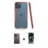 MARSİLYAN™- iPhone 12 Pro Max Kılıf Atlas Asil Serisi - Siyah 360 Mat Full Body Arka Koruyucu + Neon Fosforlu Kamera Lens - SI