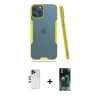 MARSİLYAN™- iPhone 12 Pro Max Kılıf Atlas Asil Serisi - Siyah 360 Mat Full Body Arka Koruyucu + Shine Kamera Lens - GD