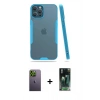 MARSİLYAN™- iPhone 12 Pro Max Kılıf Atlas Asil Serisi - Siyah 360 Mat Full Body Arka Koruyucu + Neon Fosforlu Kamera Lens - YL