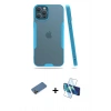 MARSİLYAN™- iPhone 12 Pro Max Kılıf Atlas Asil Serisi - Siyah 3D Antistatik Cam Ekran Koruyucu + Shine Kamera Lens Koruma Cam - GD
