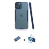MARSİLYAN™- iPhone 12 Pro Max Kılıf Atlas Asil Serisi - Siyah 3D Antistatik Cam Ekran Koruyucu + Shine Kamera Lens Koruma Cam - GD