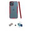 MARSİLYAN™- iPhone 12 Pro Max Kılıf Atlas Asil Serisi - Siyah 3D Antistatik Cam Ekran Koruyucu + Shine Kamera Lens Koruma Cam - SABE