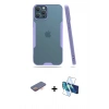 MARSİLYAN™- iPhone 12 Pro Max Kılıf Atlas Asil Serisi - Siyah 3D Antistatik Cam Ekran Koruyucu + Renkli Kamera Lens Koruma Cam - TU