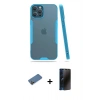 MARSİLYAN™- iPhone 12 Pro Max Kılıf Atlas Asil Serisi - Siyah 3D Antistatik Hayalet Cam Ekran Koruyucu + Shine Kamera Lens Koruma Cam - GD