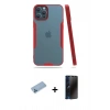 MARSİLYAN™- iPhone 12 Pro Max Kılıf Atlas Asil Serisi - Siyah 3D Antistatik Hayalet Cam Ekran Koruyucu + Shine Kamera Lens Koruma Cam - MI