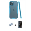 MARSİLYAN™- iPhone 12 Pro Max Kılıf Atlas Asil Serisi - Siyah 3D Antistatik Hayalet Cam Ekran Koruyucu + Shine Kamera Lens Koruma Cam - MI