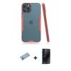 MARSİLYAN™- iPhone 12 Pro Max Kılıf Atlas Asil Serisi - Siyah 3D Antistatik Hayalet Cam Ekran Koruyucu + Shine Kamera Lens Koruma Cam - MI