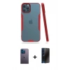 MARSİLYAN™- iPhone 12 Pro Max Kılıf Atlas Asil Serisi - Siyah 3D Antistatik Hayalet Cam Ekran Koruyucu + Neon Fosforlu Kamera Lens - MI