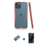 MARSİLYAN™- iPhone 12 Pro Max Kılıf Atlas Asil Serisi - Siyah 3D Antistatik Hayalet Cam Ekran Koruyucu + Shine Kamera Lens Koruma Cam - SH