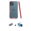 MARSİLYAN™- iPhone 12 Pro Max Kılıf Atlas Asil Serisi - Siyah 3D Antistatik Seramik Nano Ekran Koruyucu + Renkli Kamera Lens Koruma Cam - PE