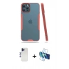 MARSİLYAN™- iPhone 12 Pro Max Kılıf Atlas Asil Serisi - Siyah 3D Antistatik Seramik Nano Ekran Koruyucu + Shine Kamera Lens - LT
