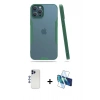 MARSİLYAN™- iPhone 12 Pro Max Kılıf Atlas Asil Serisi - Siyah 3D Antistatik Seramik Nano Ekran Koruyucu + Shine Kamera Lens - LT