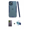 MARSİLYAN™- iPhone 12 Pro Max Kılıf Atlas Asil Serisi - Siyah 3D Antistatik Seramik Nano Ekran Koruyucu + Neon Fosforlu Kamera Lens - YL