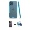 MARSİLYAN™- iPhone 12 Pro Max Kılıf Atlas Asil Serisi - Siyah 3D Antistatik Seramik Nano Ekran Koruyucu + Neon Fosforlu Kamera Lens - YL