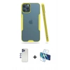 MARSİLYAN™- iPhone 12 Pro Max Kılıf Atlas Asil Serisi - Siyah 3D Antistatik Seramik Nano Ekran Koruyucu + Shine Kamera Lens - LT