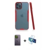 MARSİLYAN™- iPhone 12 Pro Max Kılıf Atlas Asil Serisi - Siyah 3D Antistatik Seramik Nano Ekran Koruyucu + Neon Fosforlu Kamera Lens - YL