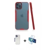 MARSİLYAN™- iPhone 12 Pro Max Kılıf Atlas Asil Serisi - Siyah 3D Antistatik Seramik Nano Ekran Koruyucu + Shine Kamera Lens - LT