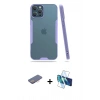 MARSİLYAN™- iPhone 12 Pro Max Kılıf Atlas Asil Serisi - Siyah 3D Antistatik Seramik Nano Ekran Koruyucu + Renkli Kamera Lens Koruma Cam - PE