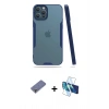 MARSİLYAN™- iPhone 12 Pro Max Kılıf Atlas Asil Serisi - Siyah 3D Antistatik Seramik Nano Ekran Koruyucu + Metal Kamera Lens Koruma Cam - GD