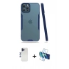 MARSİLYAN™- iPhone 12 Pro Max Kılıf Atlas Asil Serisi - Siyah 3D Antistatik Seramik Nano Ekran Koruyucu + Shine Kamera Lens - LT